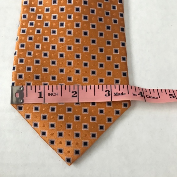 NWT Silk Tie Stain Resistant Orange w/Black Accent Saddlebred - Picture 3 of 9
